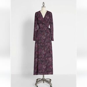NWT ModCloth Brilliant Botanica Maxi Wrapped Dress Size Small
